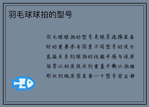 羽毛球球拍的型号